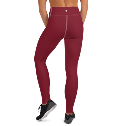 Michigan Upper Peninsula Yoga Leggings (w/ UP USA Flag) | Burgandy