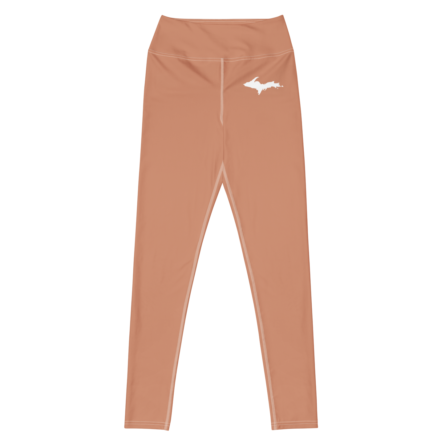 Michigan Upper Peninsula Yoga Leggings (w/ UP Outline) | Copper Color