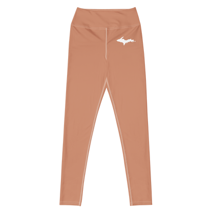 Michigan Upper Peninsula Yoga Leggings (w/ UP Outline) | Copper Color