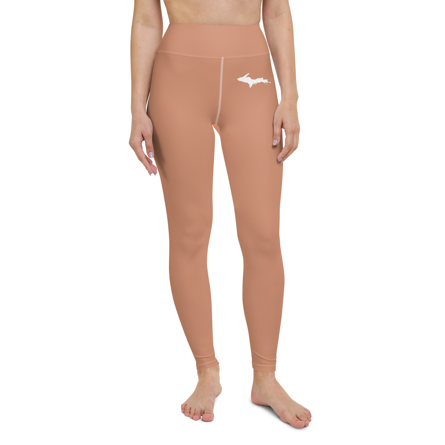 Michigan Upper Peninsula Yoga Leggings (w/ UP Outline) | Copper Color