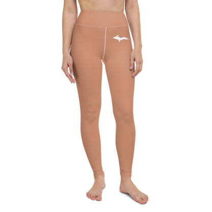 Michigan Upper Peninsula Yoga Leggings (w/ UP Outline) | Copper Color