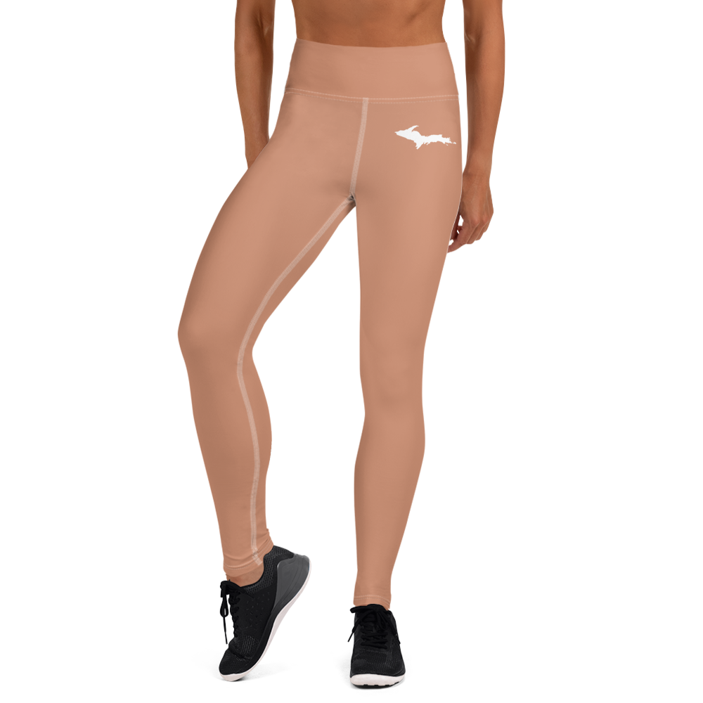 Michigan Upper Peninsula Yoga Leggings (w/ UP Outline) | Copper Color