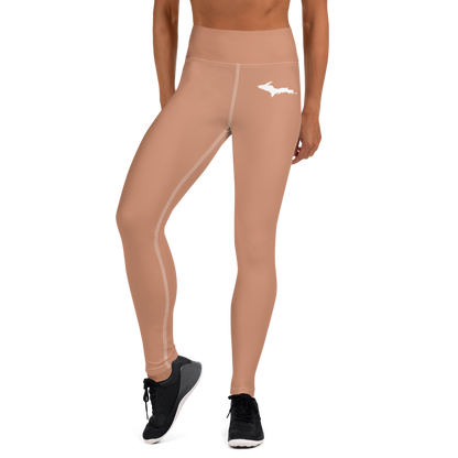 Michigan Upper Peninsula Yoga Leggings (w/ UP Outline) | Copper Color