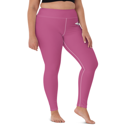 Michigan Upper Peninsula Yoga Leggings (w/ UP Outline) | Apple Blossom Pink