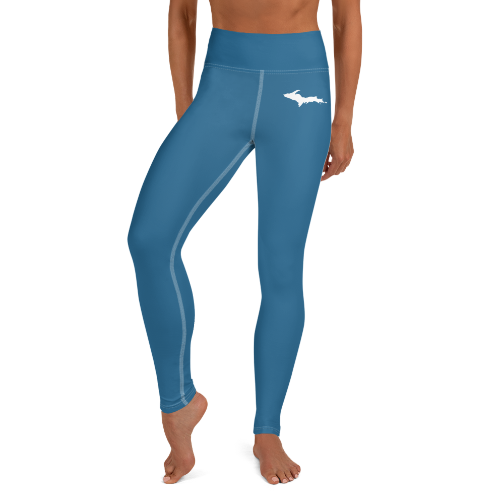 Michigan Upper Peninsula Yoga Leggings (w/ UP Outline) | Blueberry Color