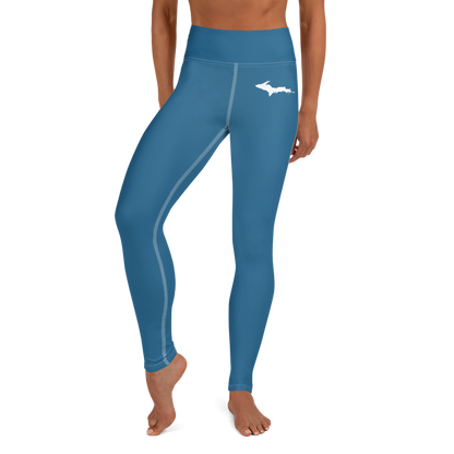 Michigan Upper Peninsula Yoga Leggings (w/ UP Outline) | Blueberry Color