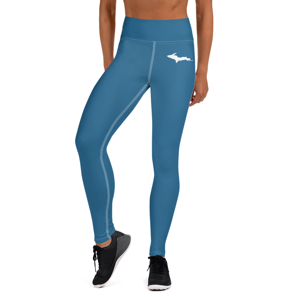 Michigan Upper Peninsula Yoga Leggings (w/ UP Outline) | Blueberry Color