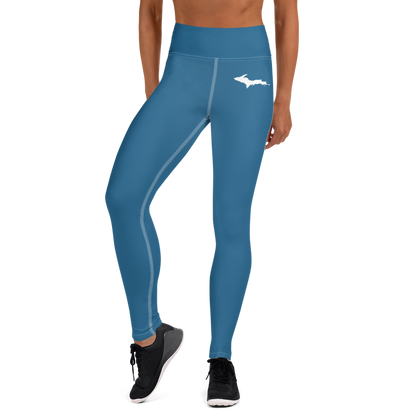 Michigan Upper Peninsula Yoga Leggings (w/ UP Outline) | Blueberry Color