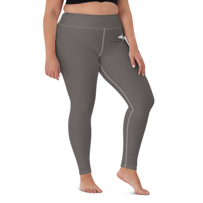 Michigan Upper Peninsula Yoga Leggings (w/ UP Outline) | Warren Tank Grey