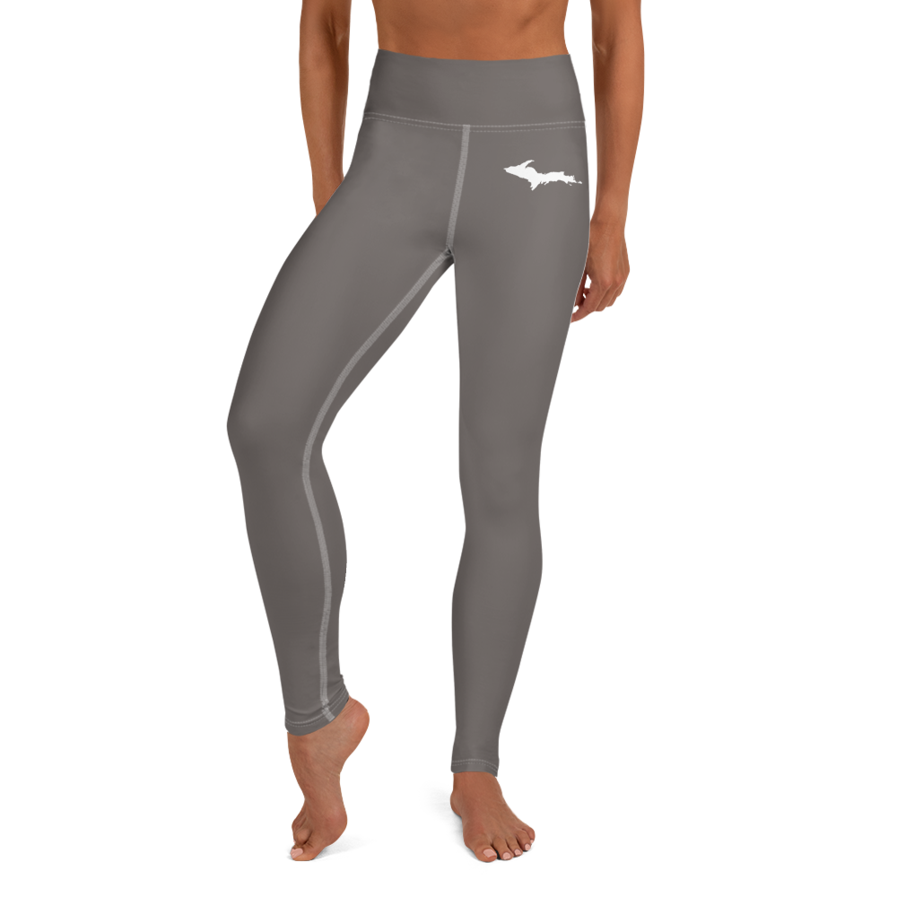 Michigan Upper Peninsula Yoga Leggings (w/ UP Outline) | Warren Tank Grey