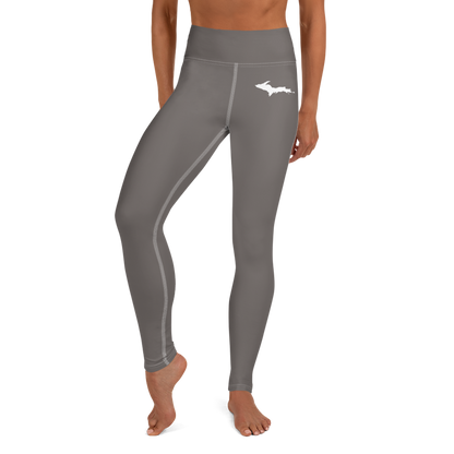 Michigan Upper Peninsula Yoga Leggings (w/ UP Outline) | Warren Tank Grey