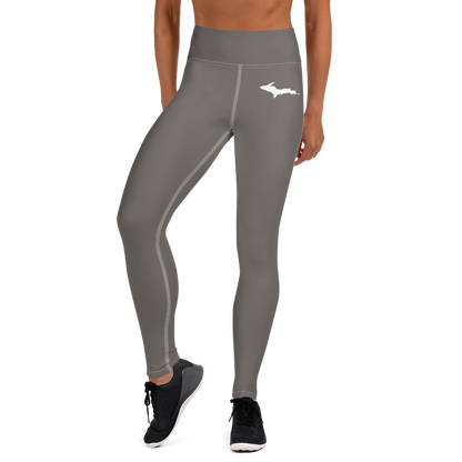 Michigan Upper Peninsula Yoga Leggings (w/ UP Outline) | Warren Tank Grey