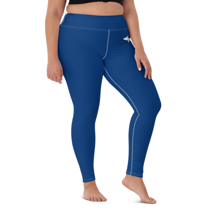 Michigan Upper Peninsula Yoga Leggings (w/ UP Outline) | Dearborn Blue