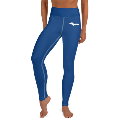 Michigan Upper Peninsula Yoga Leggings (w/ UP Outline) | Dearborn Blue