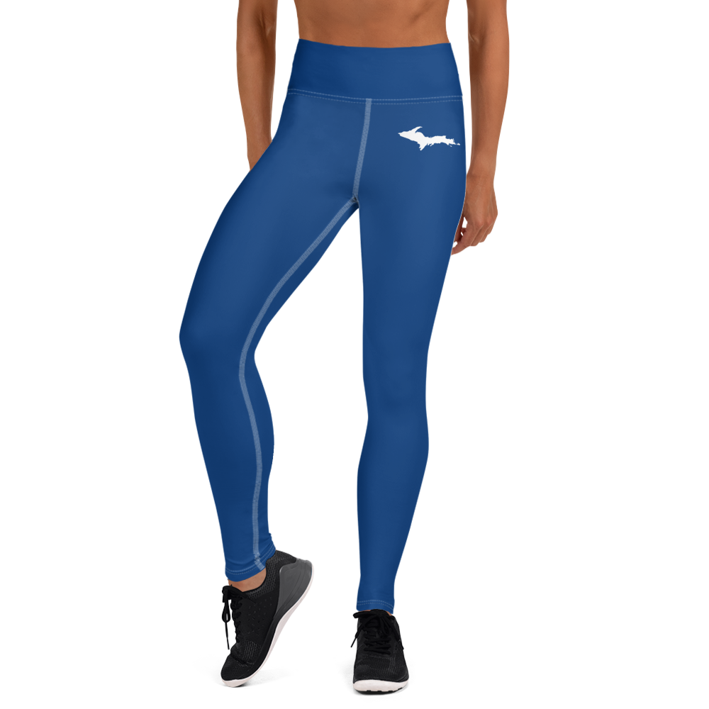 Michigan Upper Peninsula Yoga Leggings (w/ UP Outline) | Dearborn Blue