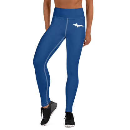 Michigan Upper Peninsula Yoga Leggings (w/ UP Outline) | Dearborn Blue