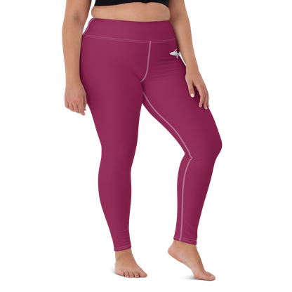 Michigan Upper Peninsula Yoga Leggings (w/ UP Outline) | Ruby Red