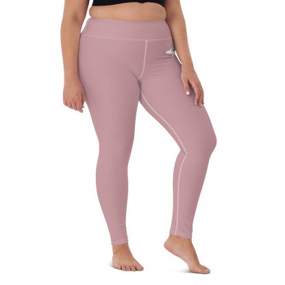 Michigan Upper Peninsula Yoga Leggings (w/ UP Outline) | Cherry Blossom Pink