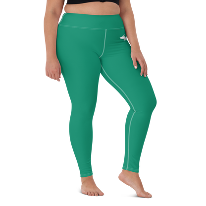 Michigan Upper Peninsula Yoga Leggings (w/ UP Outline) | Emerald Green