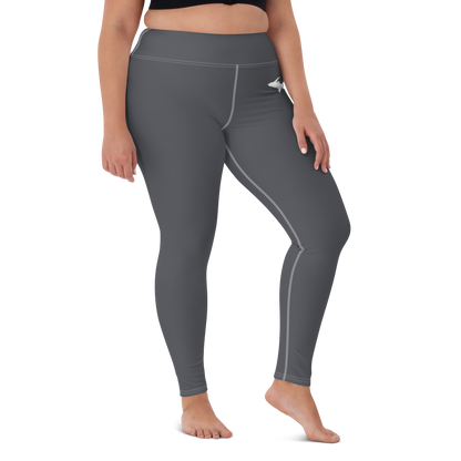 Michigan Upper Peninsula Yoga Leggings (w/ UP Outline) | Iron Ore Grey