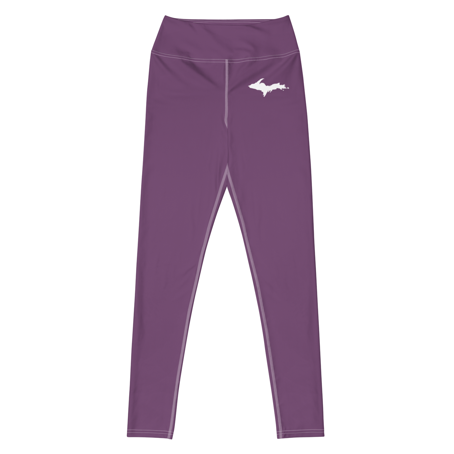 Michigan Upper Peninsula Yoga Leggings (w/ UP Outline) | Plum