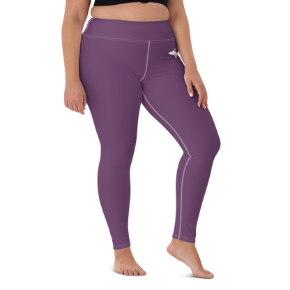 Michigan Upper Peninsula Yoga Leggings (w/ UP Outline) | Plum