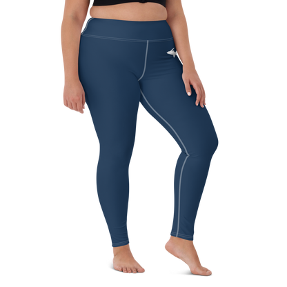 Michigan Upper Peninsula Yoga Leggings (w/ UP Outline) | Navy