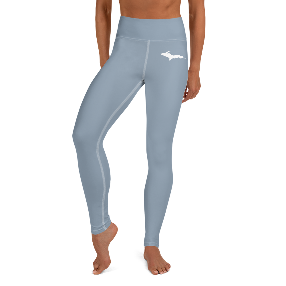 Michigan Upper Peninsula Yoga Leggings (w/ UP Outline) | B-24 Grey