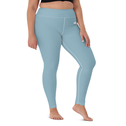 Michigan Upper Peninsula Yoga Leggings (w/ UP Outline) | Opal Blue