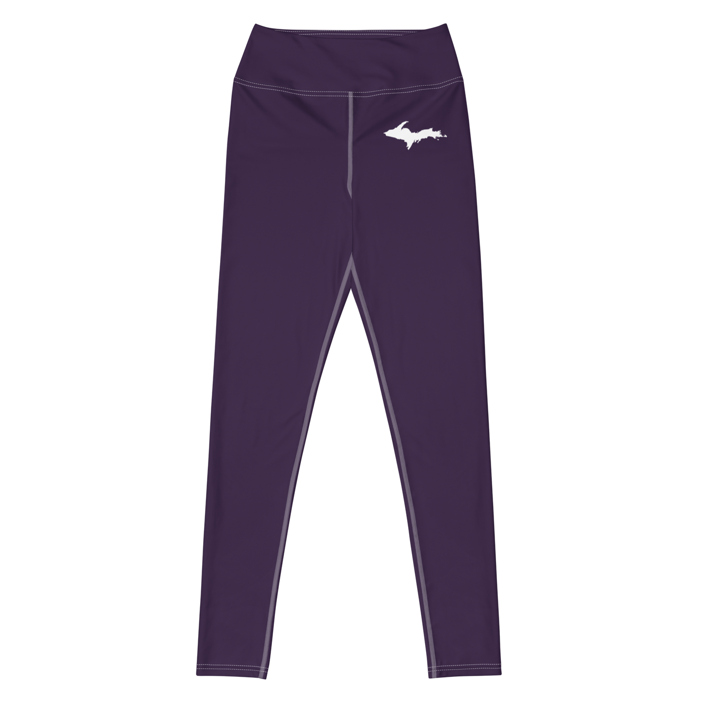 Michigan Upper Peninsula Yoga Leggings (w/ UP Outline) | Blackcurrant