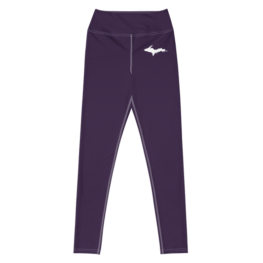 Michigan Upper Peninsula Yoga Leggings (w/ UP Outline) | Blackcurrant