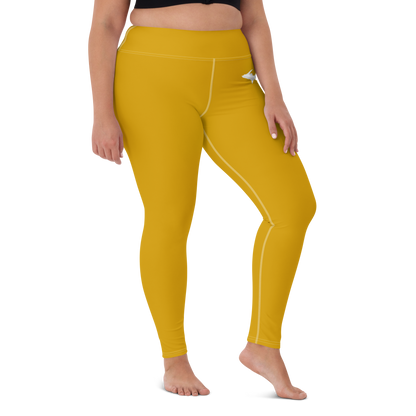 Michigan Upper Peninsula Yoga Leggings (w/ UP Outline) | Gold