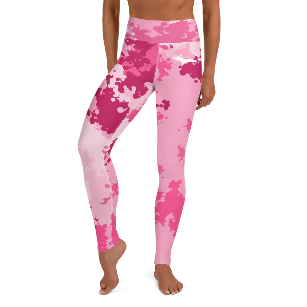 Michigan Upper Peninsula Yoga Leggings (w/ UP Outline) | Pink Camo