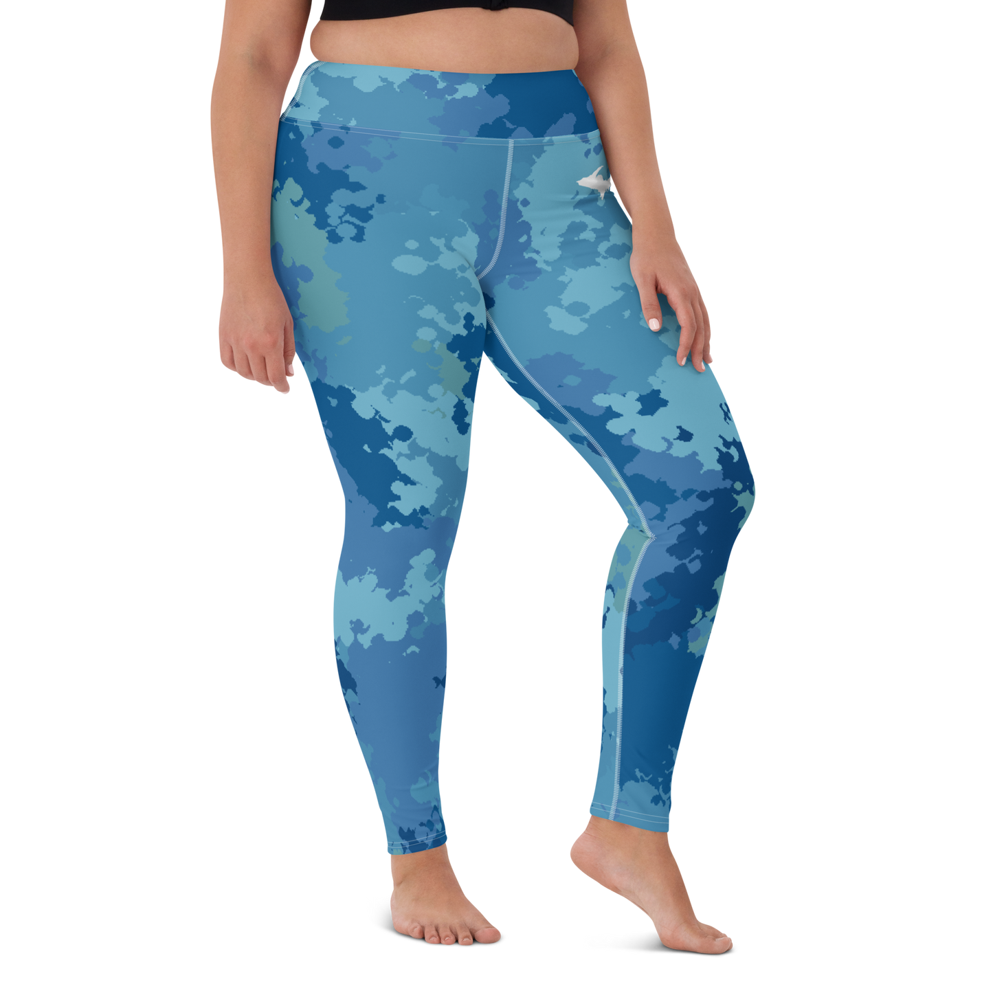 Michigan Upper Peninsula Yoga Leggings (w/ UP Outline) | Great Lakes Camo