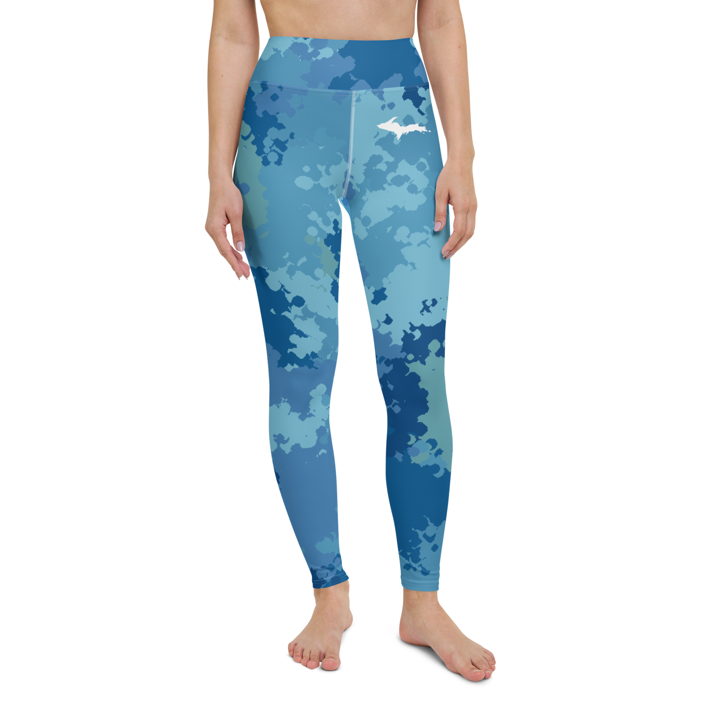 Michigan Upper Peninsula Yoga Leggings (w/ UP Outline) | Great Lakes Camo