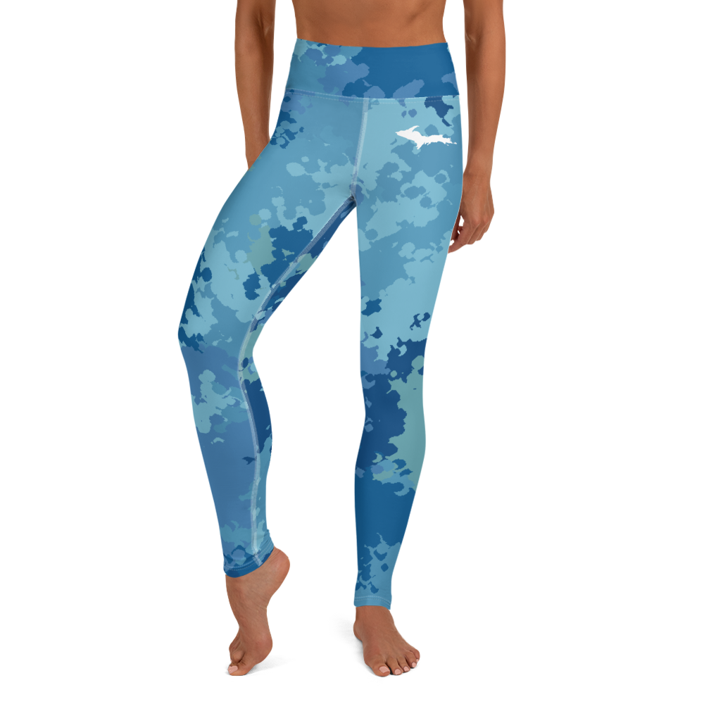 Michigan Upper Peninsula Yoga Leggings (w/ UP Outline) | Great Lakes Camo