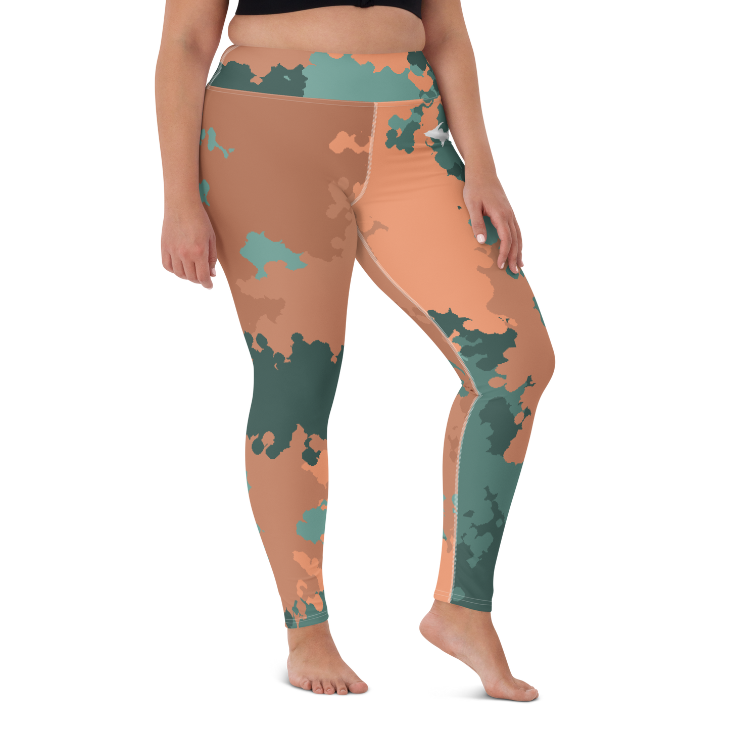 Michigan Upper Peninsula Yoga Leggings (w/ UP Outline) | Copper County Camo