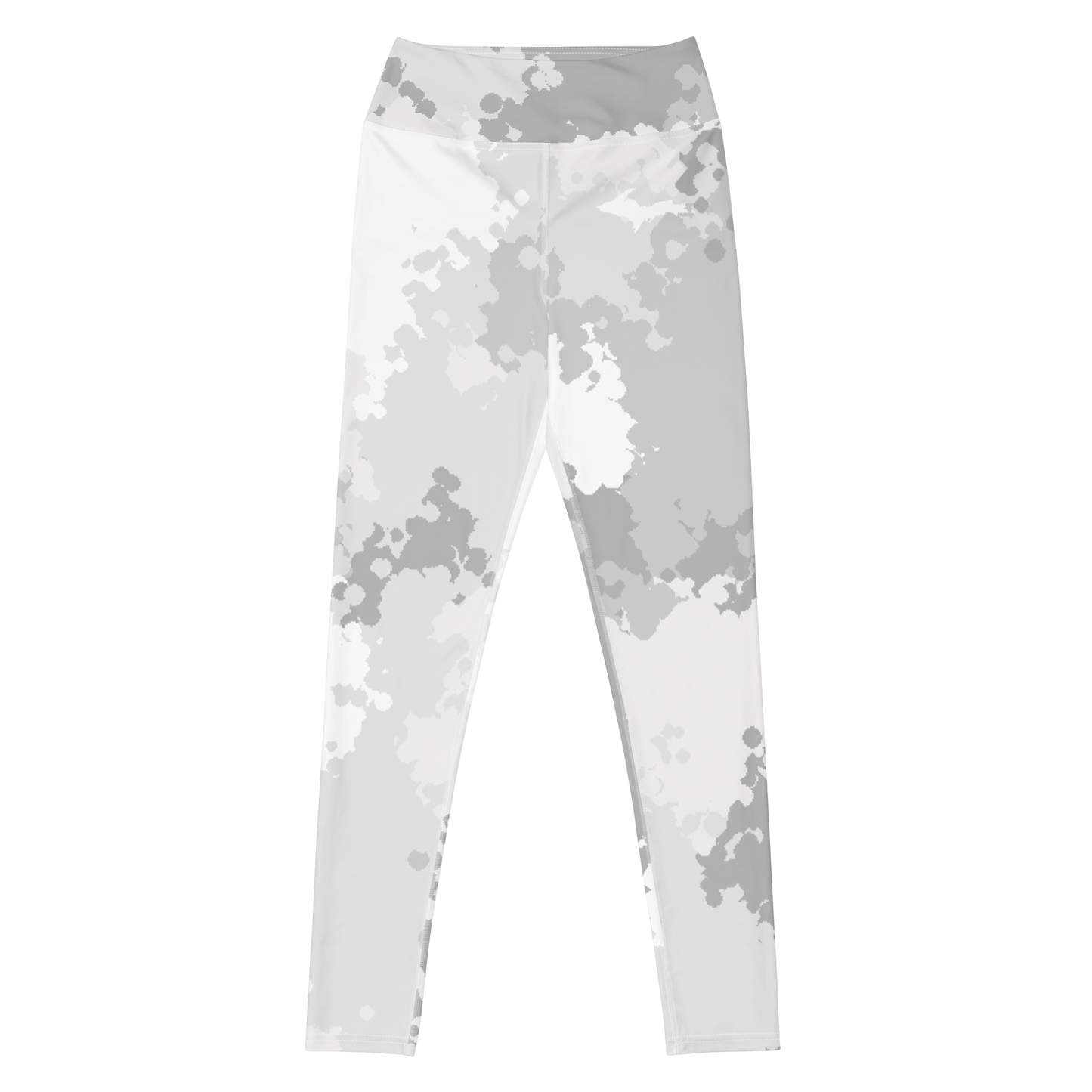 Michigan Upper Peninsula Yoga Leggings (w/ UP Outline) | Snow Camo