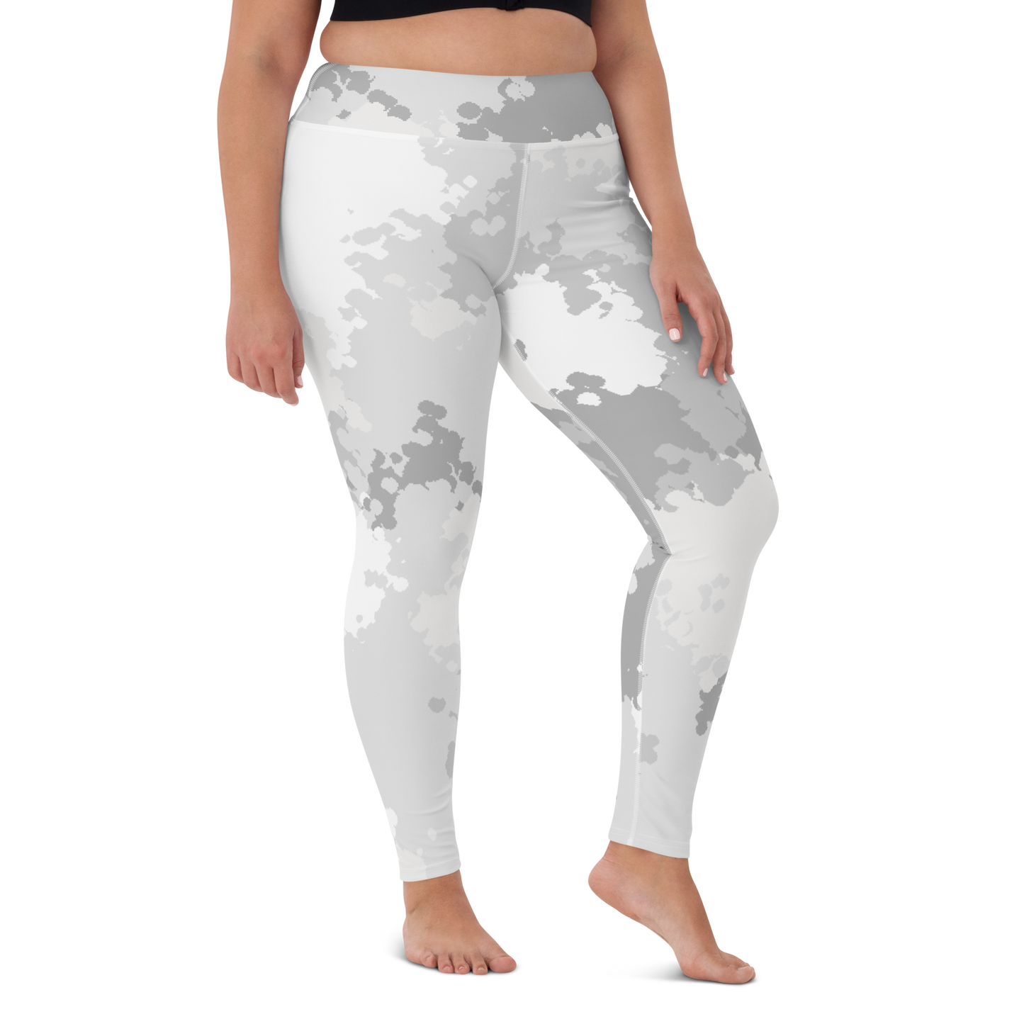 Michigan Upper Peninsula Yoga Leggings (w/ UP Outline) | Snow Camo