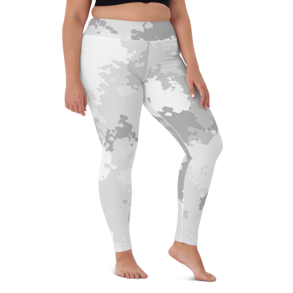 Michigan Upper Peninsula Yoga Leggings (w/ UP Outline) | Snow Camo