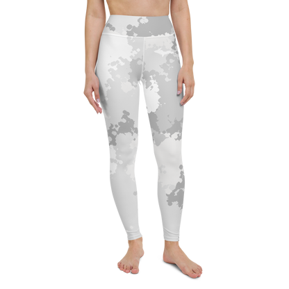 Michigan Upper Peninsula Yoga Leggings (w/ UP Outline) | Snow Camo