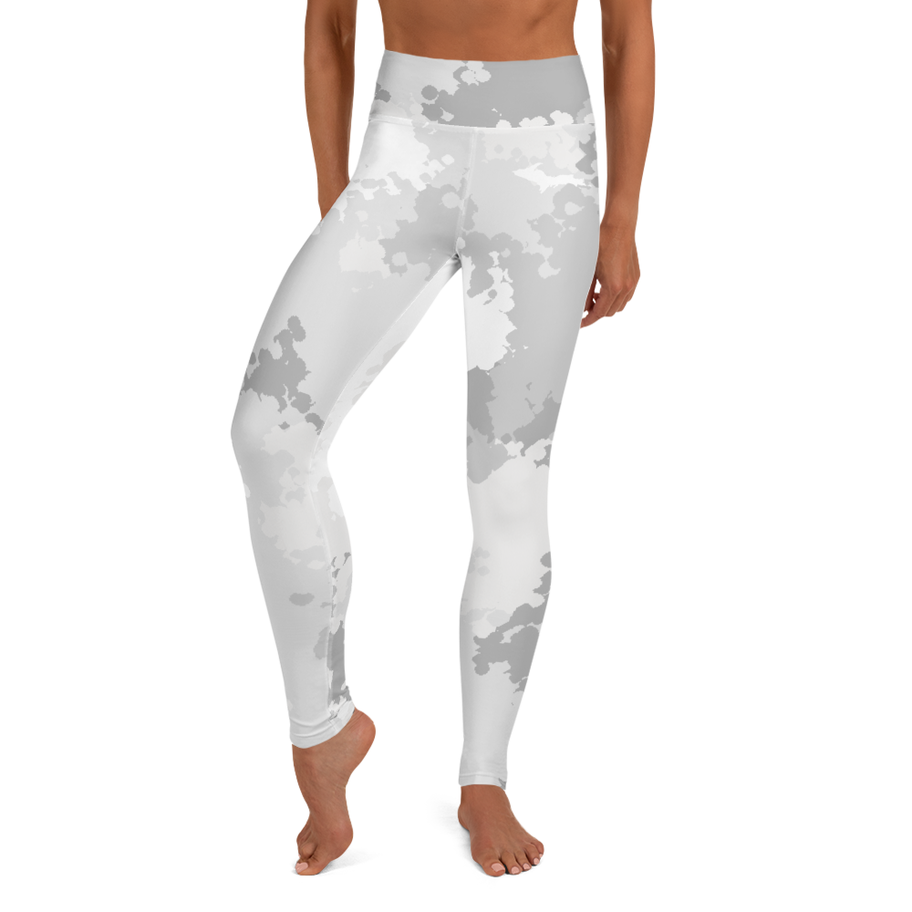 Michigan Upper Peninsula Yoga Leggings (w/ UP Outline) | Snow Camo