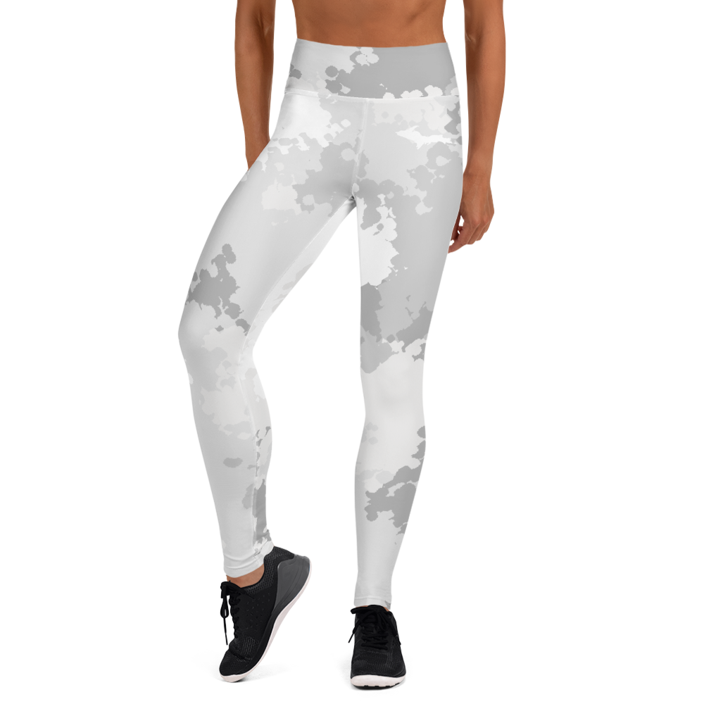 Michigan Upper Peninsula Yoga Leggings (w/ UP Outline) | Snow Camo