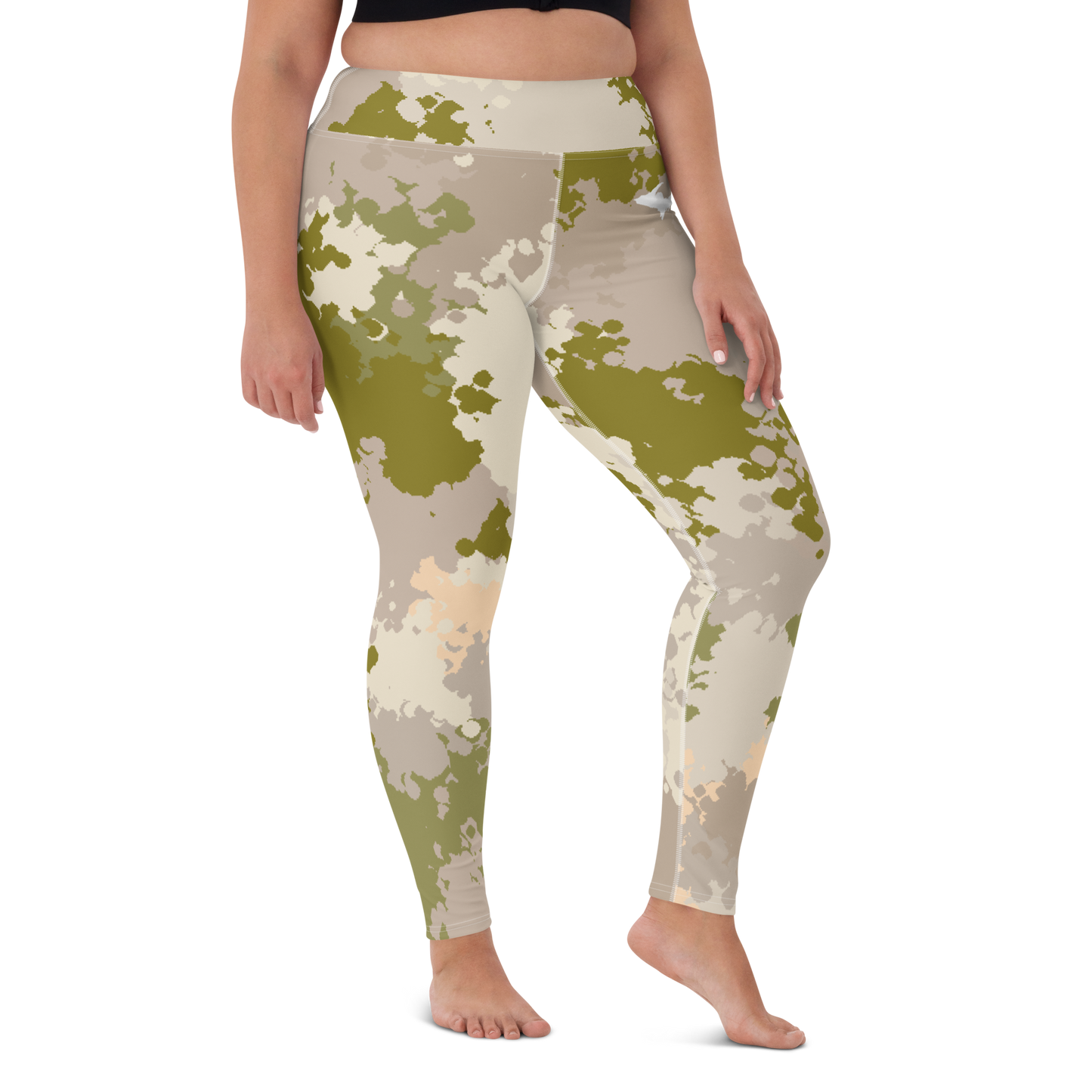 Michigan Upper Peninsula Yoga Leggings (w/ UP Outline) | Rosy Mound Camo