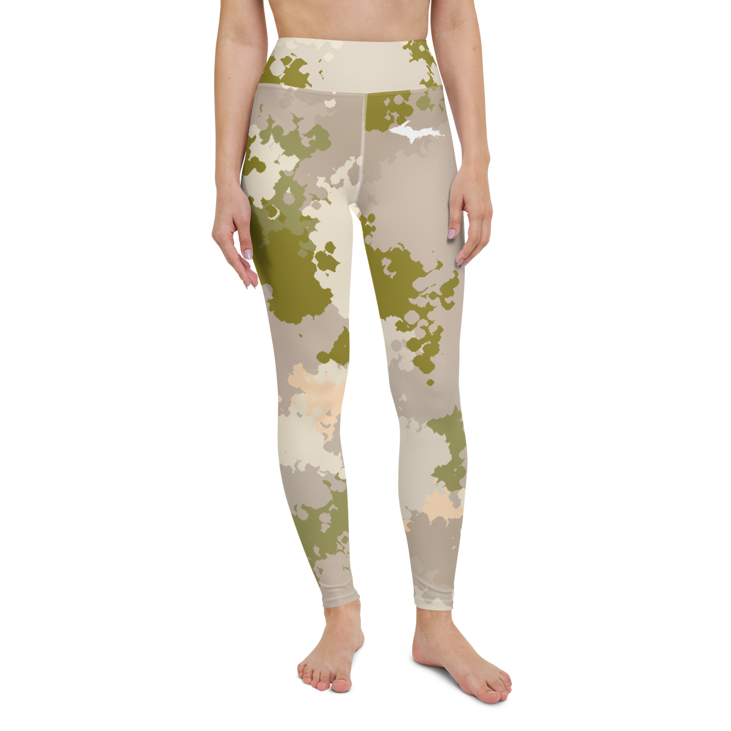 Michigan Upper Peninsula Yoga Leggings (w/ UP Outline) | Rosy Mound Camo