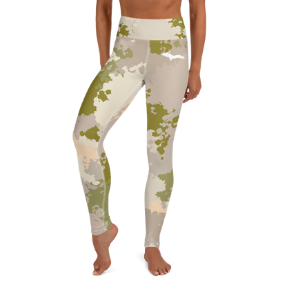 Michigan Upper Peninsula Yoga Leggings (w/ UP Outline) | Rosy Mound Camo