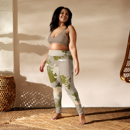 Michigan Upper Peninsula Yoga Leggings (w/ UP Outline) | Rosy Mound Camo