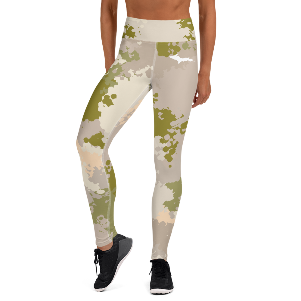 Michigan Upper Peninsula Yoga Leggings (w/ UP Outline) | Rosy Mound Camo