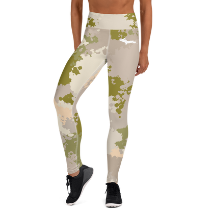 Michigan Upper Peninsula Yoga Leggings (w/ UP Outline) | Rosy Mound Camo