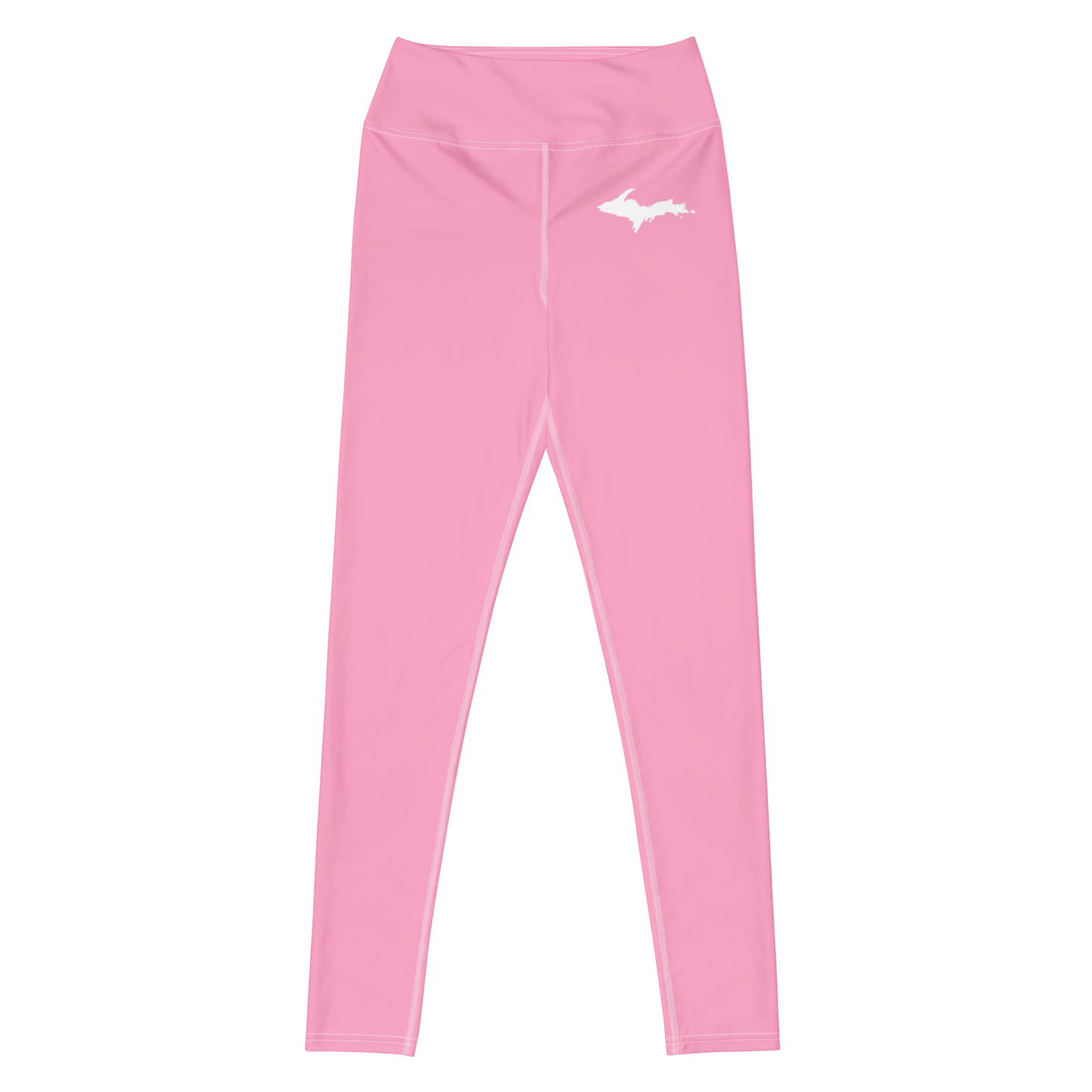 Michigan Upper Peninsula Yoga Leggings (w/ UP Outline) | '67 Caddie Pink